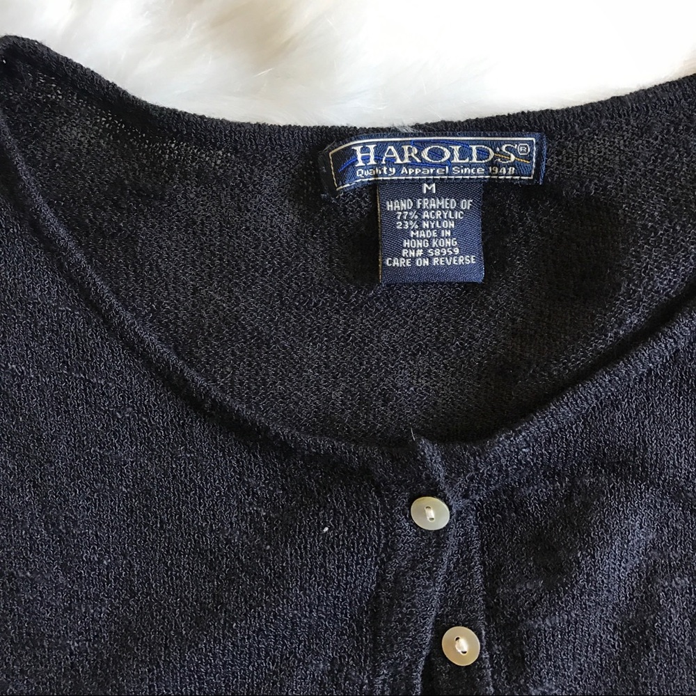 Harold's}• black embroidered Cardigan - Picture 3 of 8